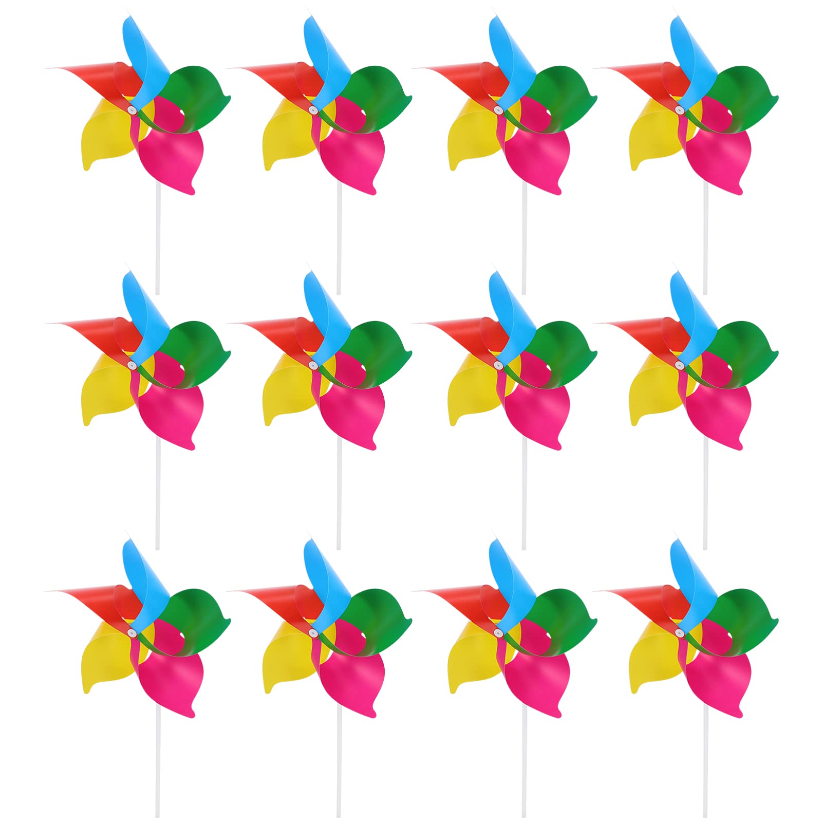 25-Piece Rainbow Plastic Pinwheels & Wind Spinners - Colorful Garden Stakes & Lawn Windmills for Outdoor Yard Decor - Perfect for Flower Beds, Patios, and Kids' Play Areas