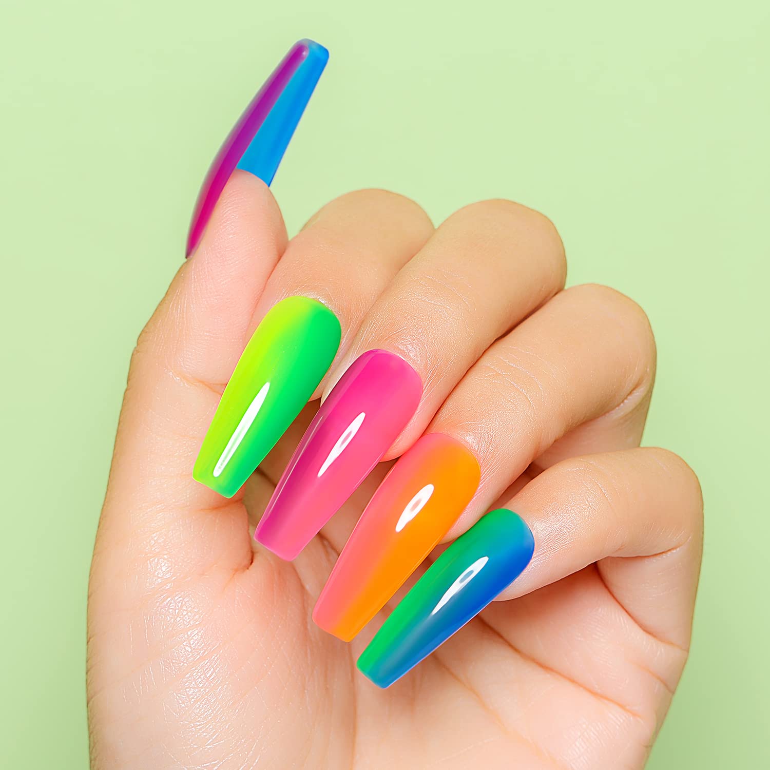 AIMEILI Neon Gel Nail Polish Set - 12 Vibrant Colors (8ml Each) | UV LED Soak Off Nail Art Polish Kit | Spring Summer Nails in Pink, Red, Orange, Green, Blue, Purple | Perfect for DIY Manicures, Salon Use & Gift Giving