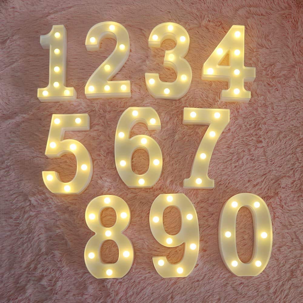 White LED Marquee Letter & Number Lights with Diamond Bulbs - 2AA Battery Powered Alphabet Light Up Signs for Wedding, Birthday, Christmas Decor - Perfect for Home, Bar, Party & Romantic Confession Scenes