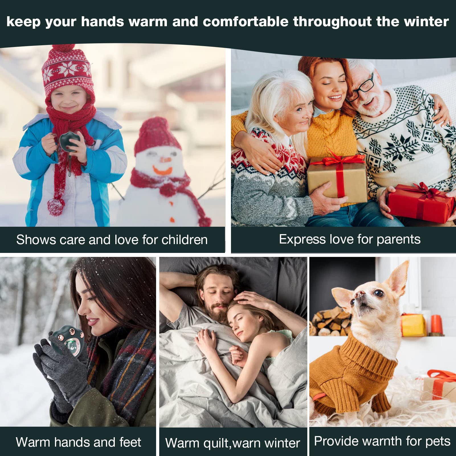 Rechargeable Mini Hand Warmer - Portable Electric Hand Warmer for Cold Weather, USB-Powered Pocket Hand Warmer for Outdoor Activities, Travel & Winter Sports - Cute Cat Design