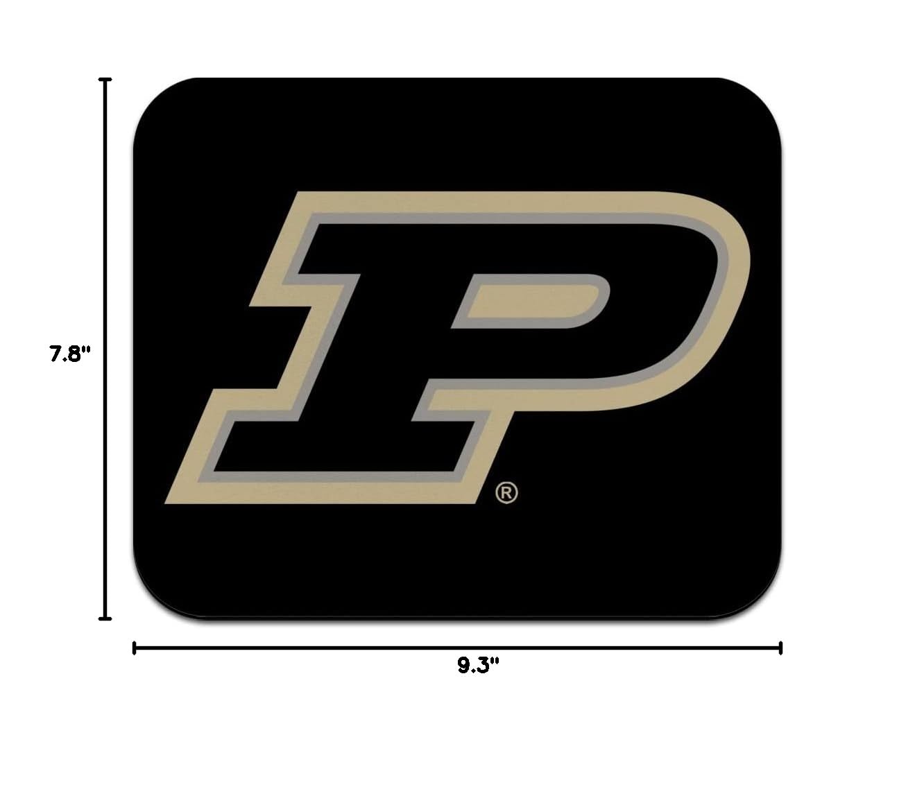 Purdue Boilermakers Logo Low Profile Thin Gaming Mouse Pad - Non-Slip Rubber Base for PC, Laptop, Office & Home Use