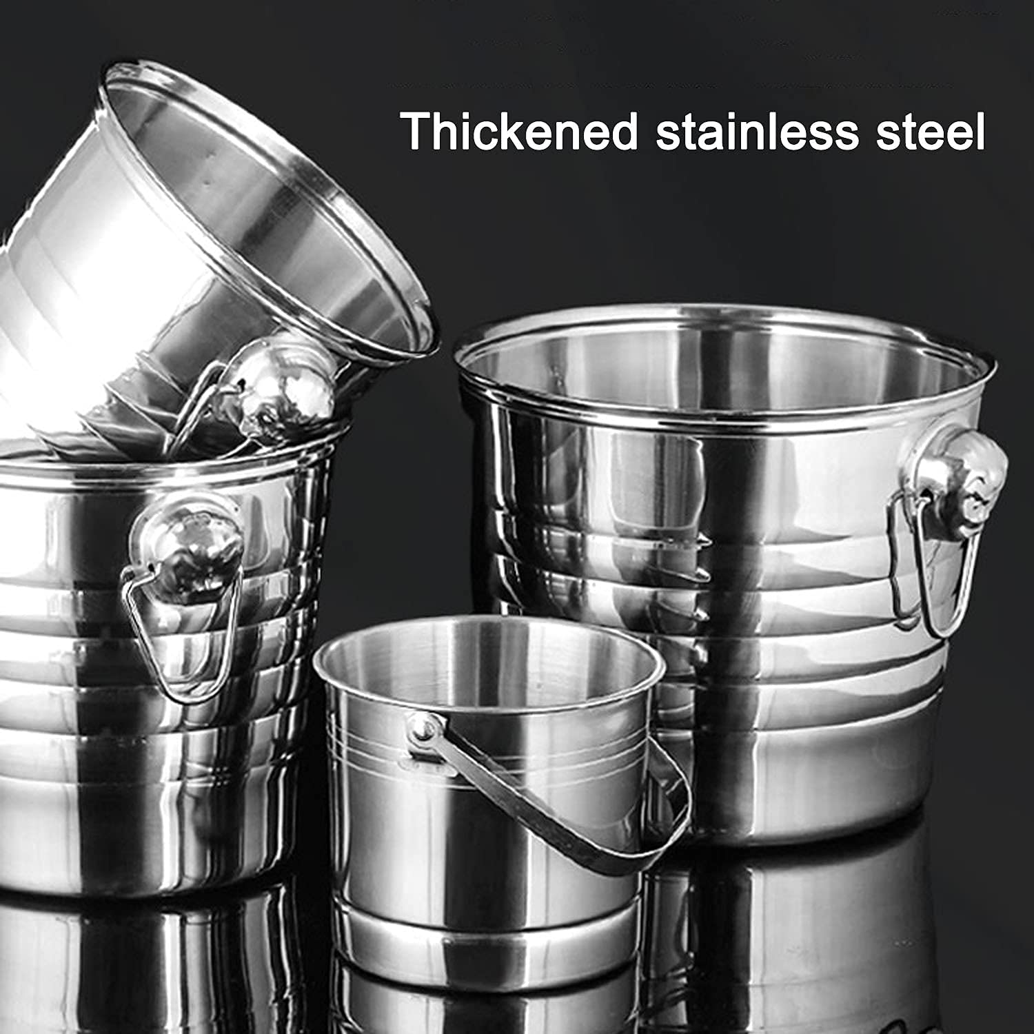 Premium Stainless Steel Ice Bucket with Tongs - 5L Capacity Bar Accessory for Chilling Beer, Wine & Champagne - Perfect for Home Bars, Parties, Weddings & Outdoor Entertaining