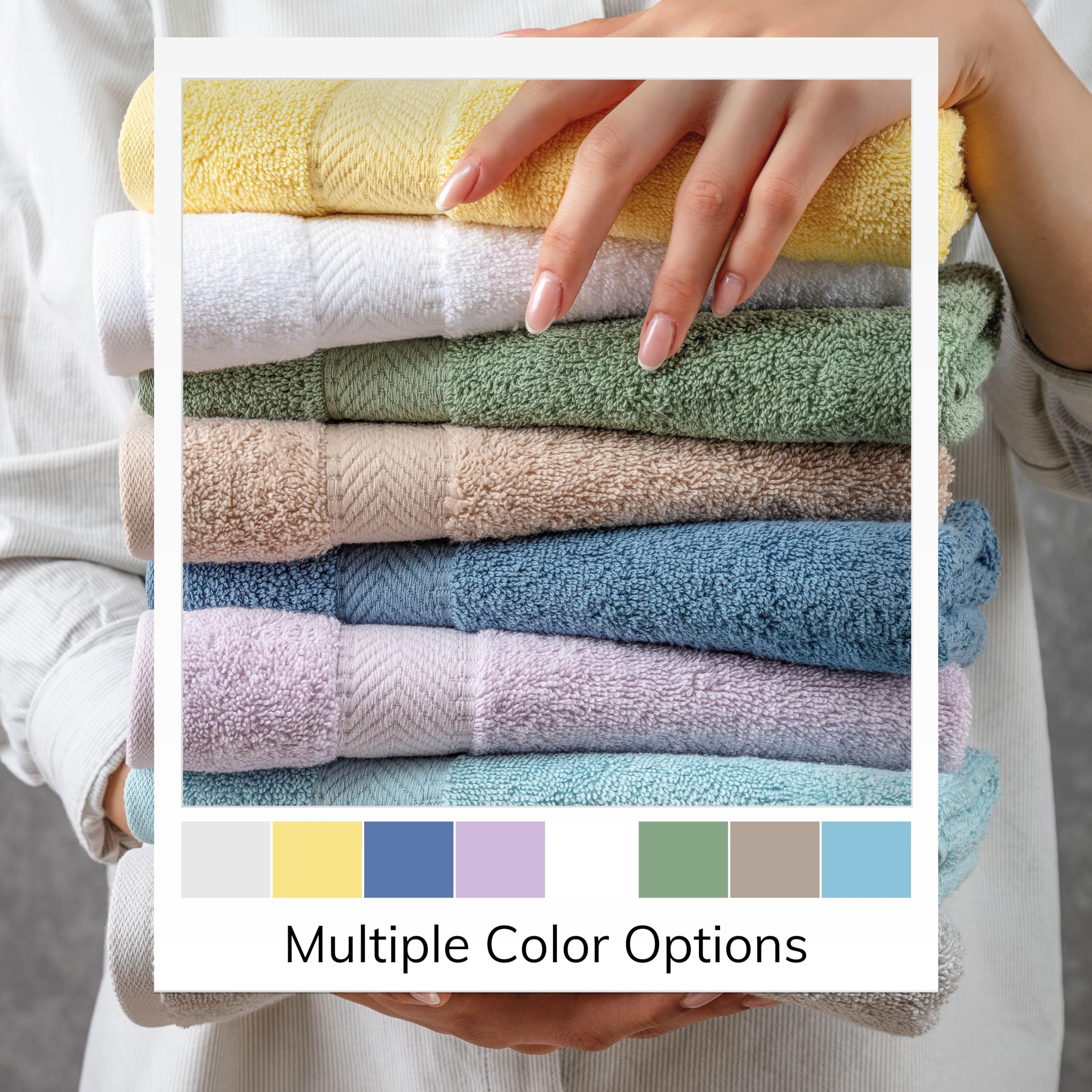 Premium Turkish Cotton Hand Towels for Bathroom & Spa - Ultra Soft, Absorbent, Quick Dry - Set of 4 (16
