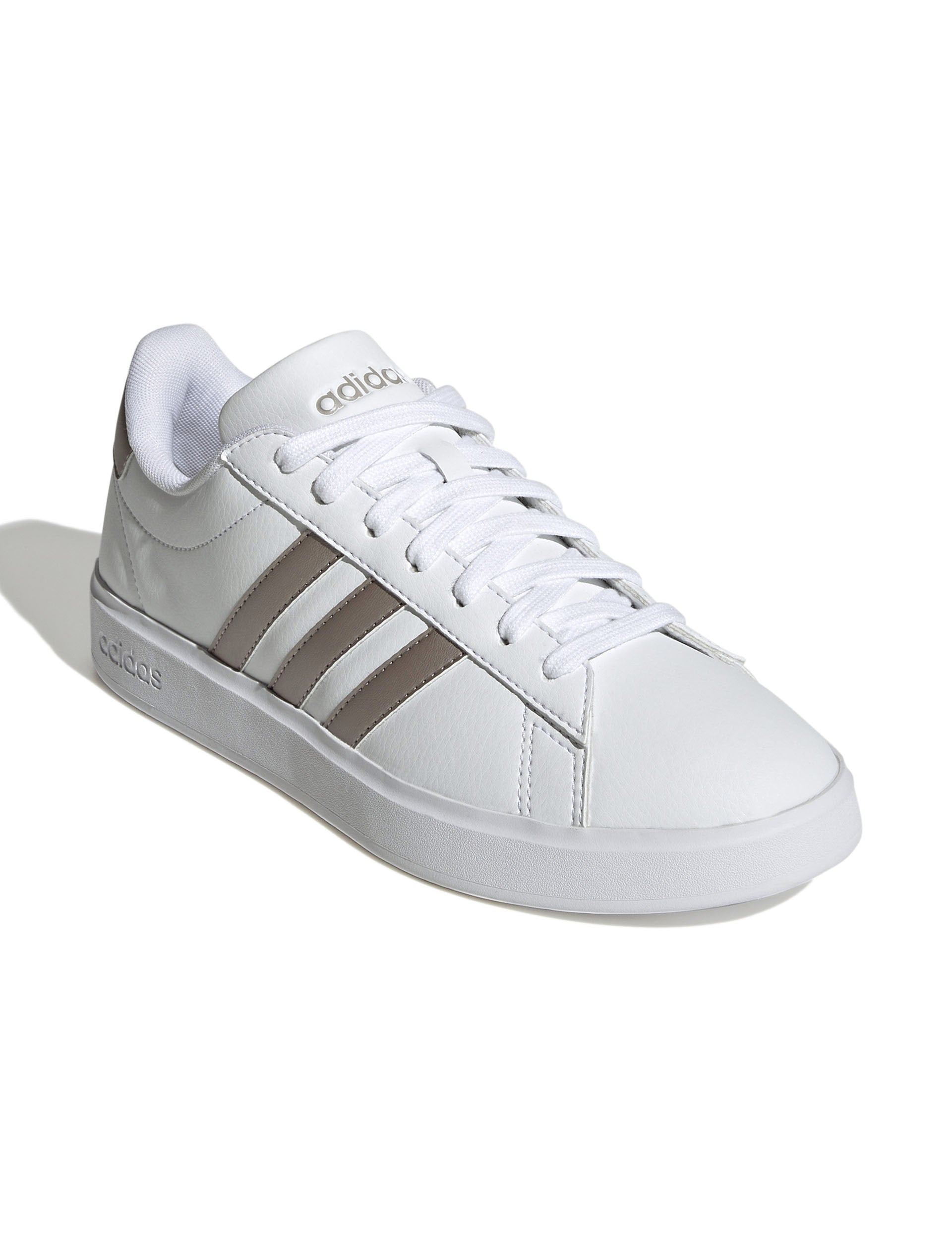 Adidas Grand Court 2.0 Sneakers - Cloud White/Platinum Metallic - Comfortable Tennis Shoes for Men & Women | Perfect for Casual Wear, Gym Workouts & Everyday Fashion