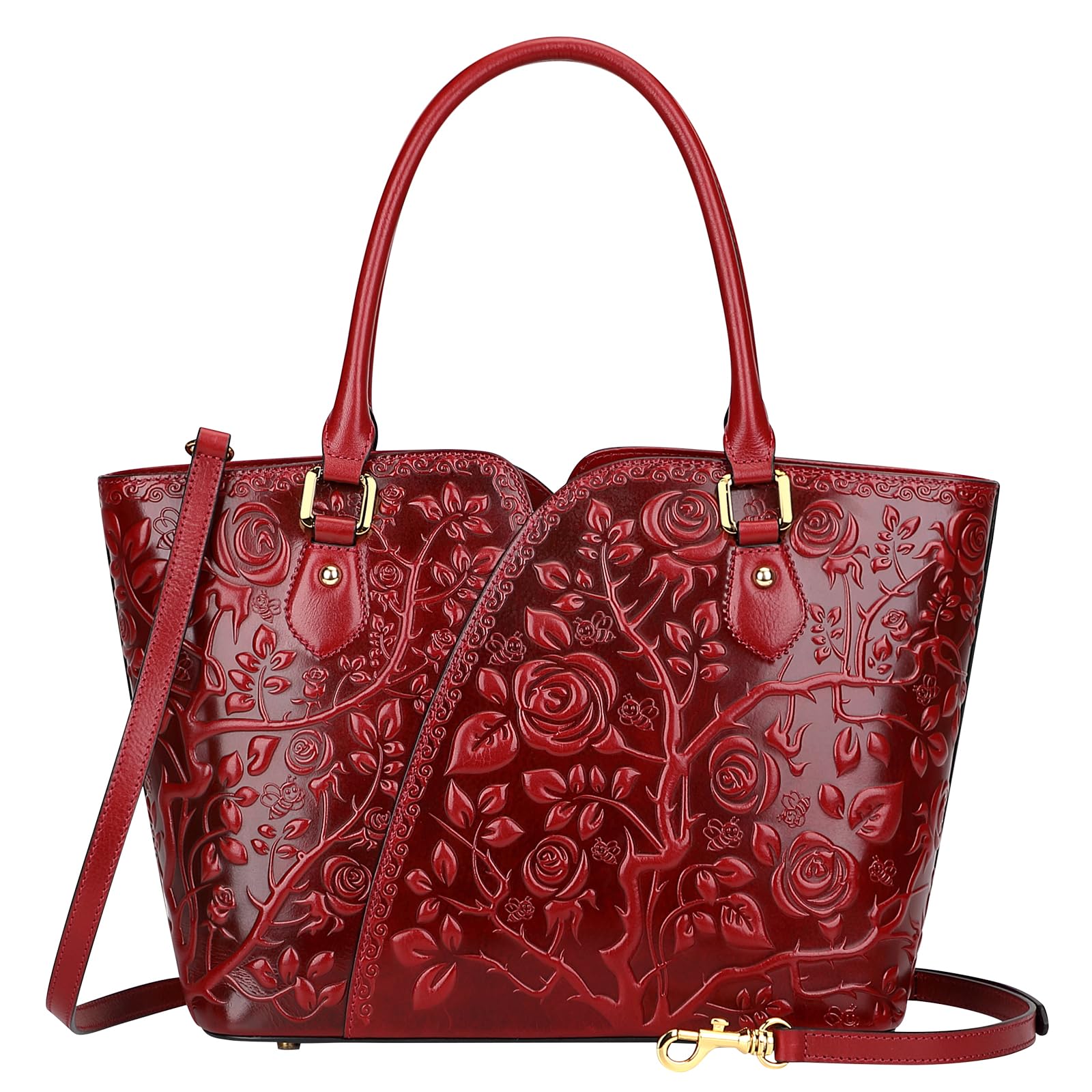 PIJUSHI Women's Floral Print Designer Handbags - Elegant Top Handle Satchel Purse for Work, Travel & Everyday Use