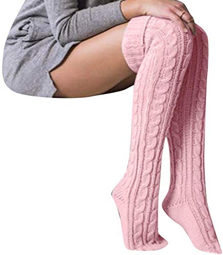 Women's Winter Warm Over The Knee Socks - Sexy Braided Knitted Thigh-High Stockings for Ladies & Girls | Perfect for Cold Weather, Fashion Outfits & Layering