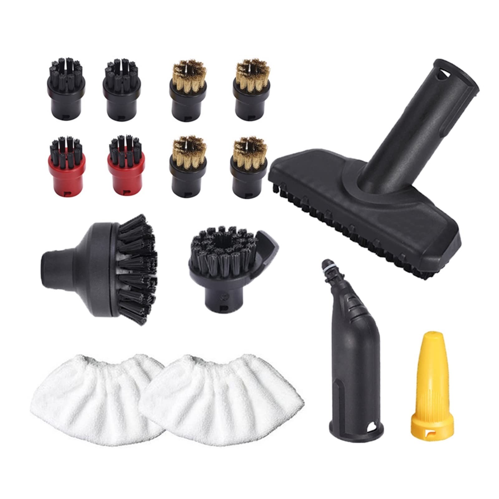 Karcher SC Series SC1 SC2 SC3 SC4 SC5 Steam Cleaner Replacement Brush Head Cover & Nozzle Kit - Round Extension Cleaning Brushes for Deep Cleaning (Set of 3) - Perfect for Tile Grout, Bathroom, Kitchen & Hard-to-Reach Areas
