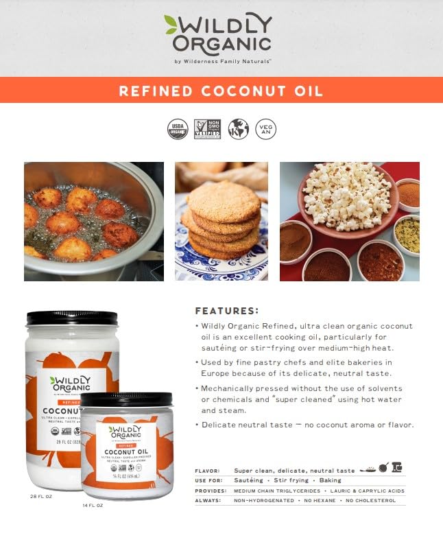 Organic Coconut Oil 3-Pack (14 Fl Oz Glass Jars) - Refined, Raw Unrefined Centrifuge Extracted & Cold Pressed - Non-GMO, Vegan, Pet Safe - Perfect for Cooking, Baking, Hair Care, Skin Care & Smoothies | Ideal for Healthy Recipes, DIY Beauty & Natural Pet Care