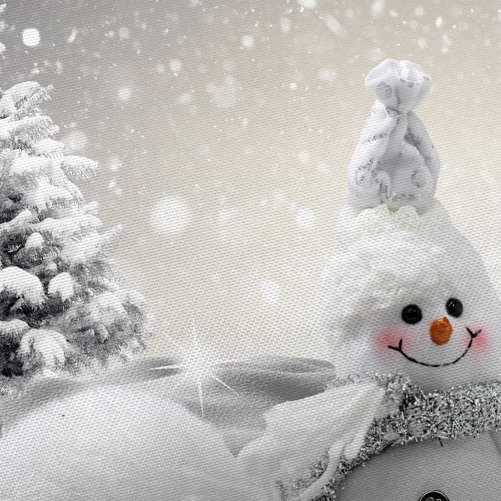 Grey Snowman Shower Curtain Set - 72x72 Inch Winter Snowflake Christmas Bathroom Decor with Hooks | Waterproof Fabric Shower Curtain for Holiday Home Decor, Kids' Bathroom & Seasonal Restroom Accessories