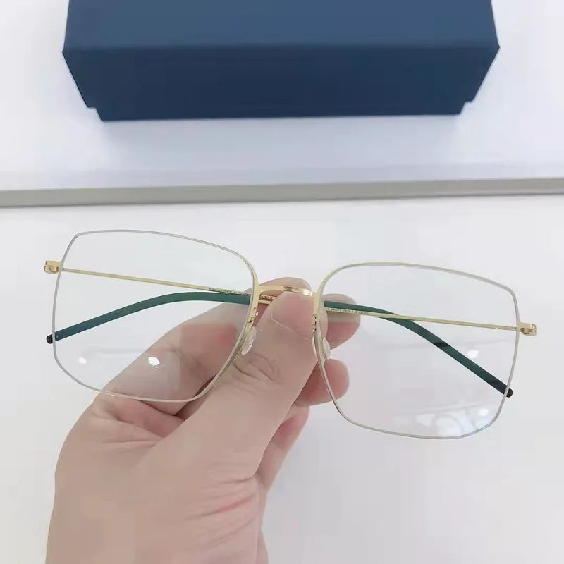Aimee Unisex Full Rim Square Screwless Titanium Eyeglasses Frame 5511 - Lightweight Durable Glasses for Work, Reading & Fashion