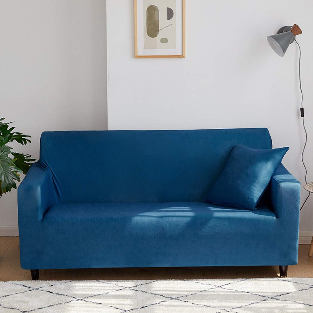 YURASIKU Stretch Sofa Slipcover - Sky Blue Washable Couch Cover, Non-Slip & Anti-Dirty 4-Seater Armchair Protector for Living Room Furniture - Perfect for Pet Owners & Family Gatherings