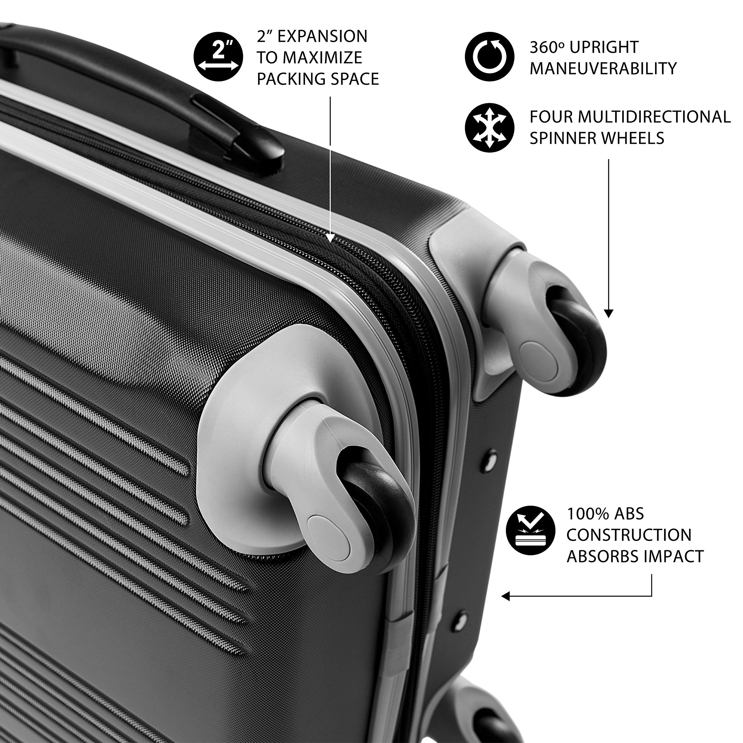 NCAA 2-Piece Luggage Set - Durable Travel Suitcase with Wheels for College Students & Sports Fans - Perfect for Air Travel, Road Trips & Game Day Weekends