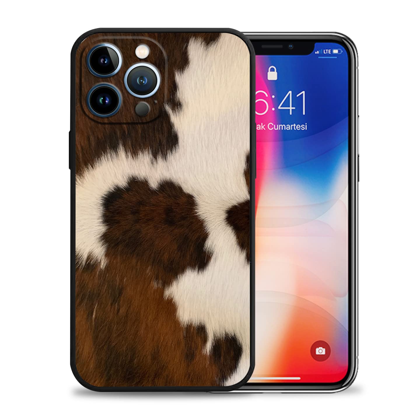 **Western Cowhide Print TPU Phone Case for iPhone 12 Pro Max 6.7 Inch (2020) - Fashion Luxury Protective Cover for Women & Girls | Cute & Durable Design for Everyday Use, Travel & Work**