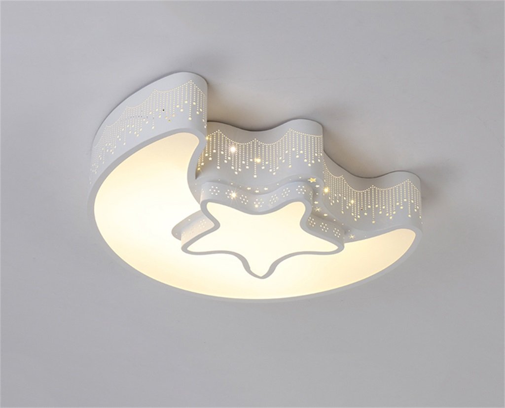 Nationwel Kids Star Moon Ceiling Light - Modern LED Nursery Lamp for Boys & Girls Rooms, Bedroom & Study - Dimmable Night Light for Children's Bedtime & Playtime