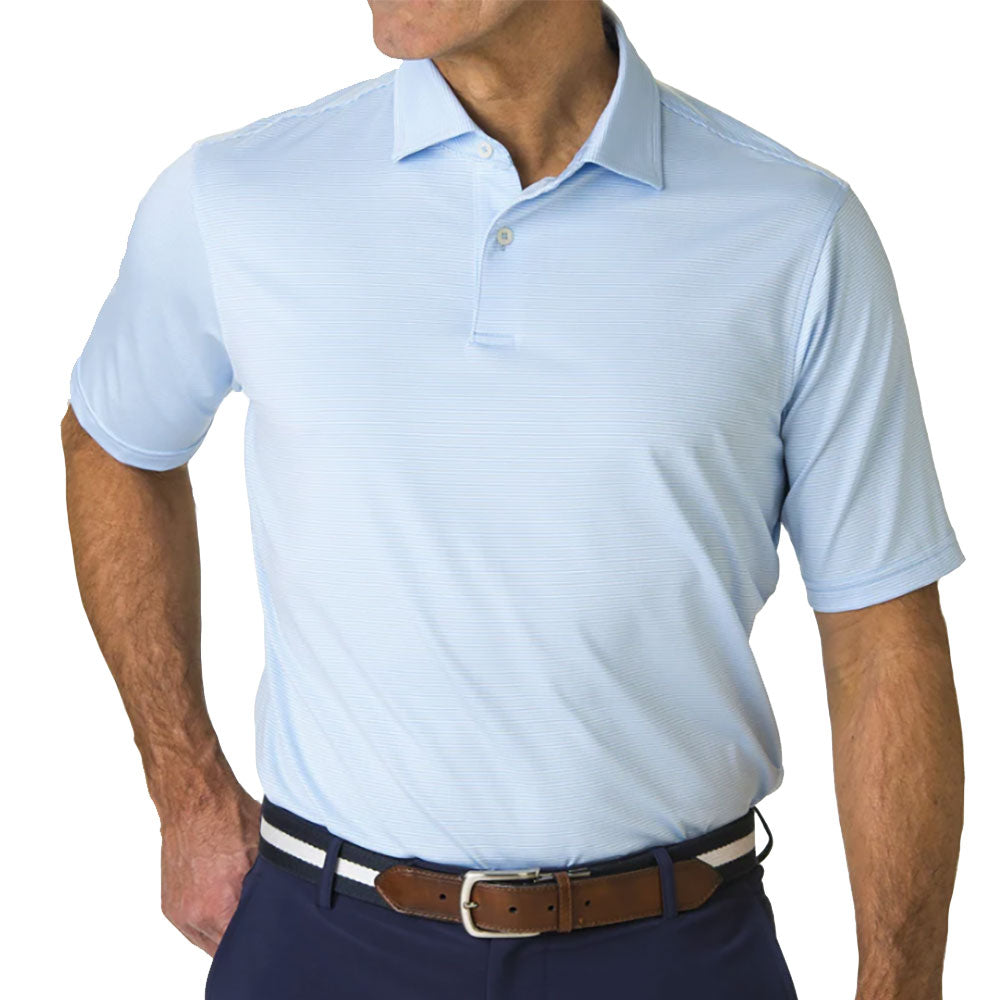 Fairway & Greene Men's Mini Stripe Golf Polo Shirt - Breathable Performance Polo for Golf, Casual Wear & Outdoor Activities