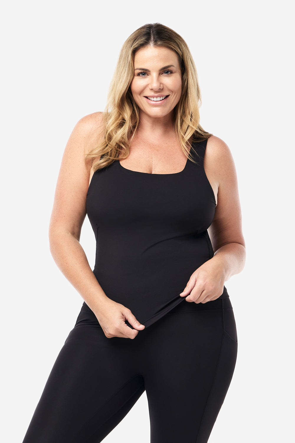 Women's Shelf Bra Base Tank Top - Seamless Comfort Fit - Black | Perfect for Layering, Yoga & Everyday Wear