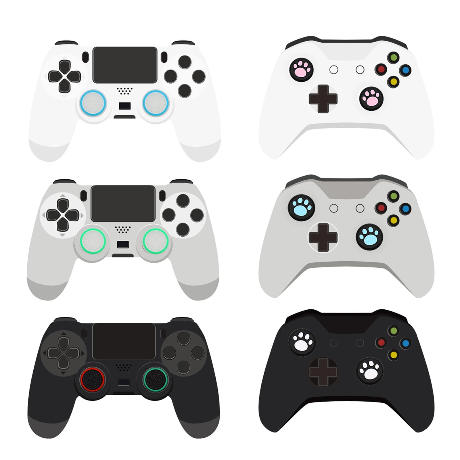 Frienda 26-Piece Silicone Thumb Grip Caps - Luminous Joystick Cover for PS5/PS4/PS3/PS2/Xbox One/Xbox 360 Controllers - Enhanced Grip & Comfort for Gaming Sessions - Perfect for FPS, Racing & Fighting Games