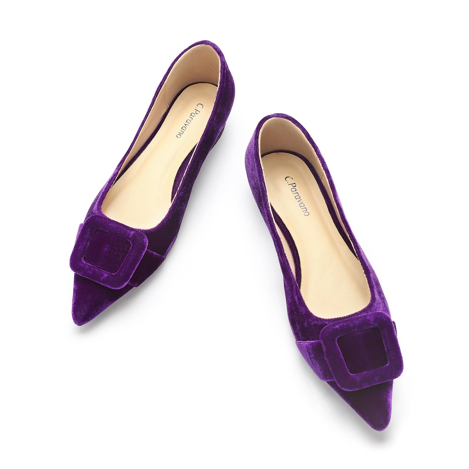 C.Paravano Women's Leather Pointed Toe Ballet Flats - Comfortable Work Shoes for Office & Professional Wear | Elegant Casual Flats for Daily Use & Business Attire