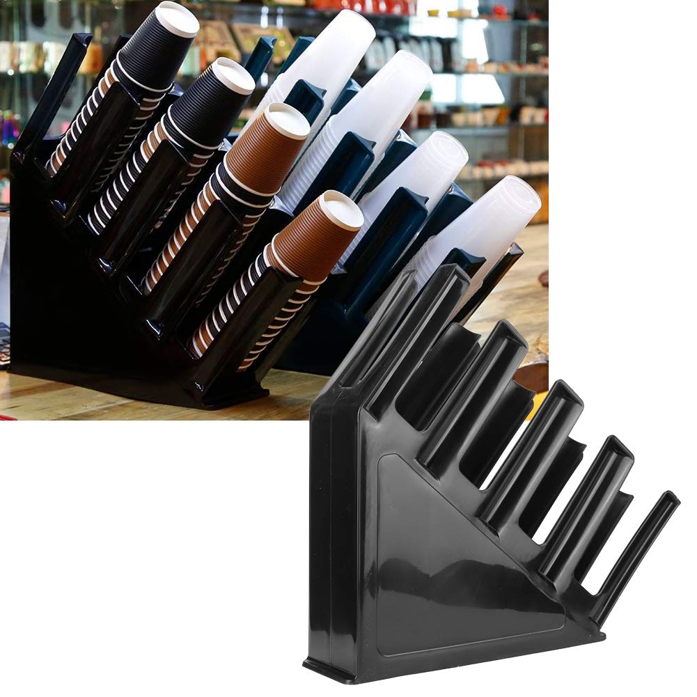 Portable Cup Holder Stand - Smooth Surface Coffee & Tea Cup Storage Rack for Beverage Shops, Breakfast Cafes, Home & Office Use (4-Grid Oblique Design) - Perfect for Organizing Mugs, Tumblers & Drinkware in Commercial & Residential Spaces