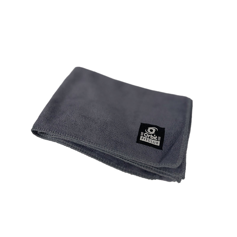 Orbit FitClub Grey Microfiber Gym Towel - Super Absorbent Quick Dry Workout Towel for Gym, Yoga, Running & Fitness - FCTL