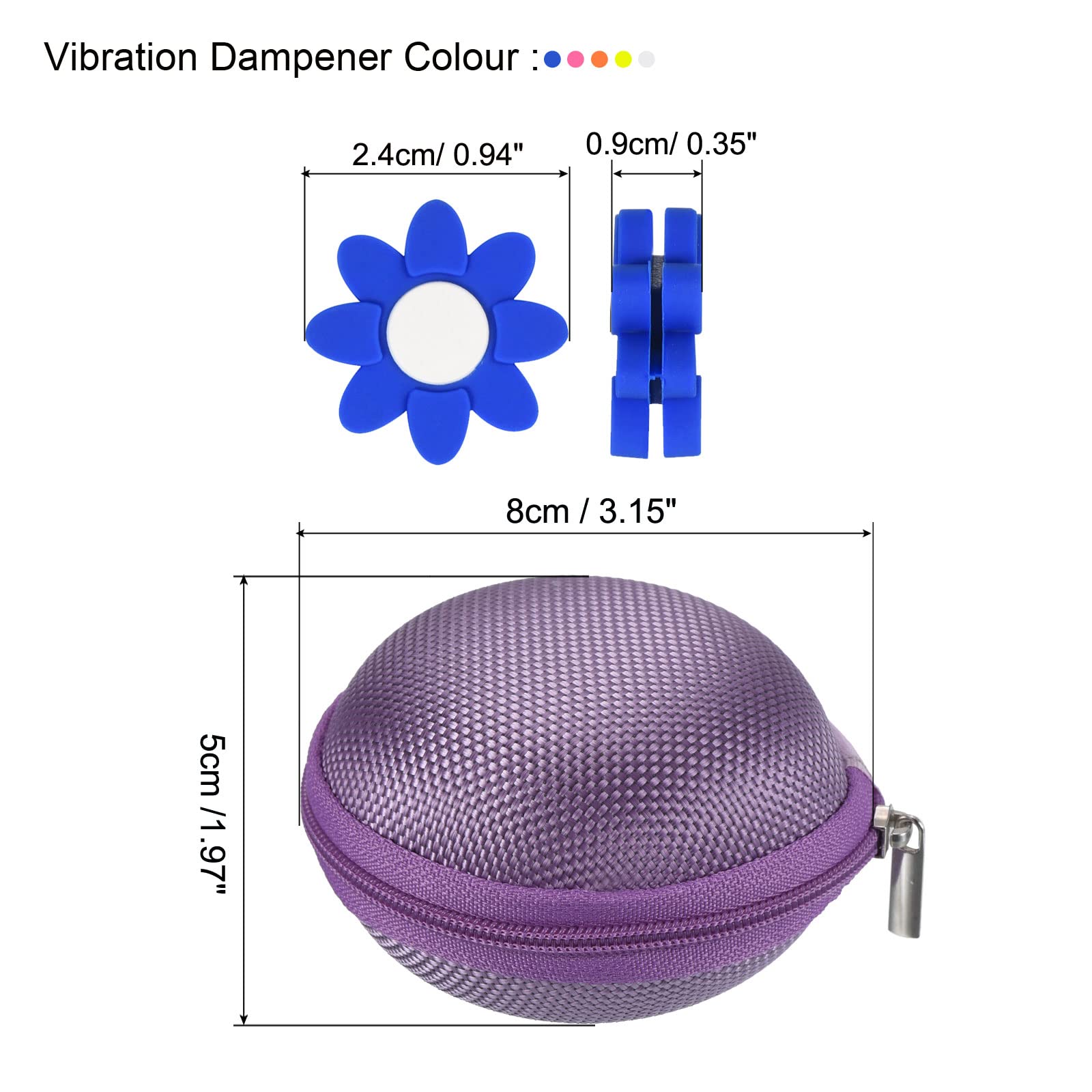 PATIKIL Tennis Vibration Dampener with Case - Shock Absorber for Tennis Racket & Strings | Reduce Racket Vibration & Improve Comfort During Play