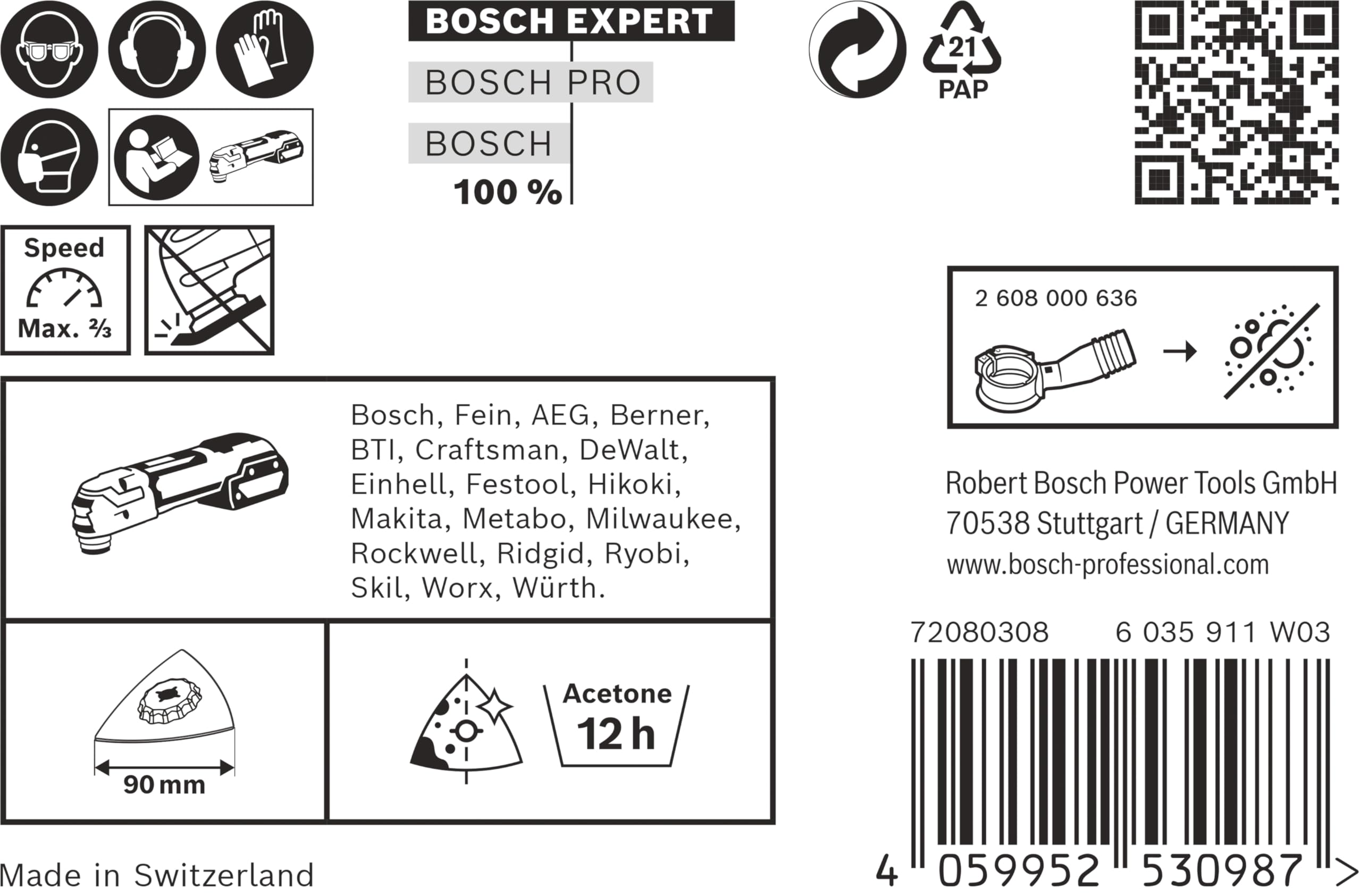 Bosch 10x Expert AVZ 90 RT2 Sanding Plates - 90mm Grit 20 for Mortar & Glue Removal - Professional Multitool Accessory for Renovation & DIY Projects