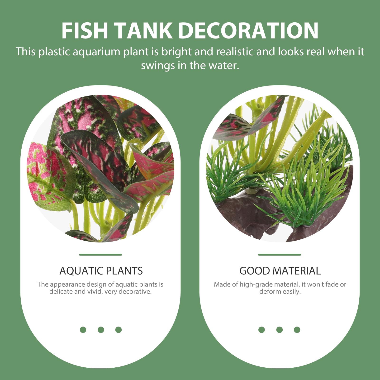 Beaupretty Artificial Aquarium Plants - Lifelike Silk Water Plants for Fish Tank Decor, Turtle Habitat, Desktop & Home Decoration - Large Plastic Fake Plants for Aquascaping & Fish Tank Supplies (Set of 6) - Perfect for Freshwater Tanks, Office Decor & Reptile Enclosures
