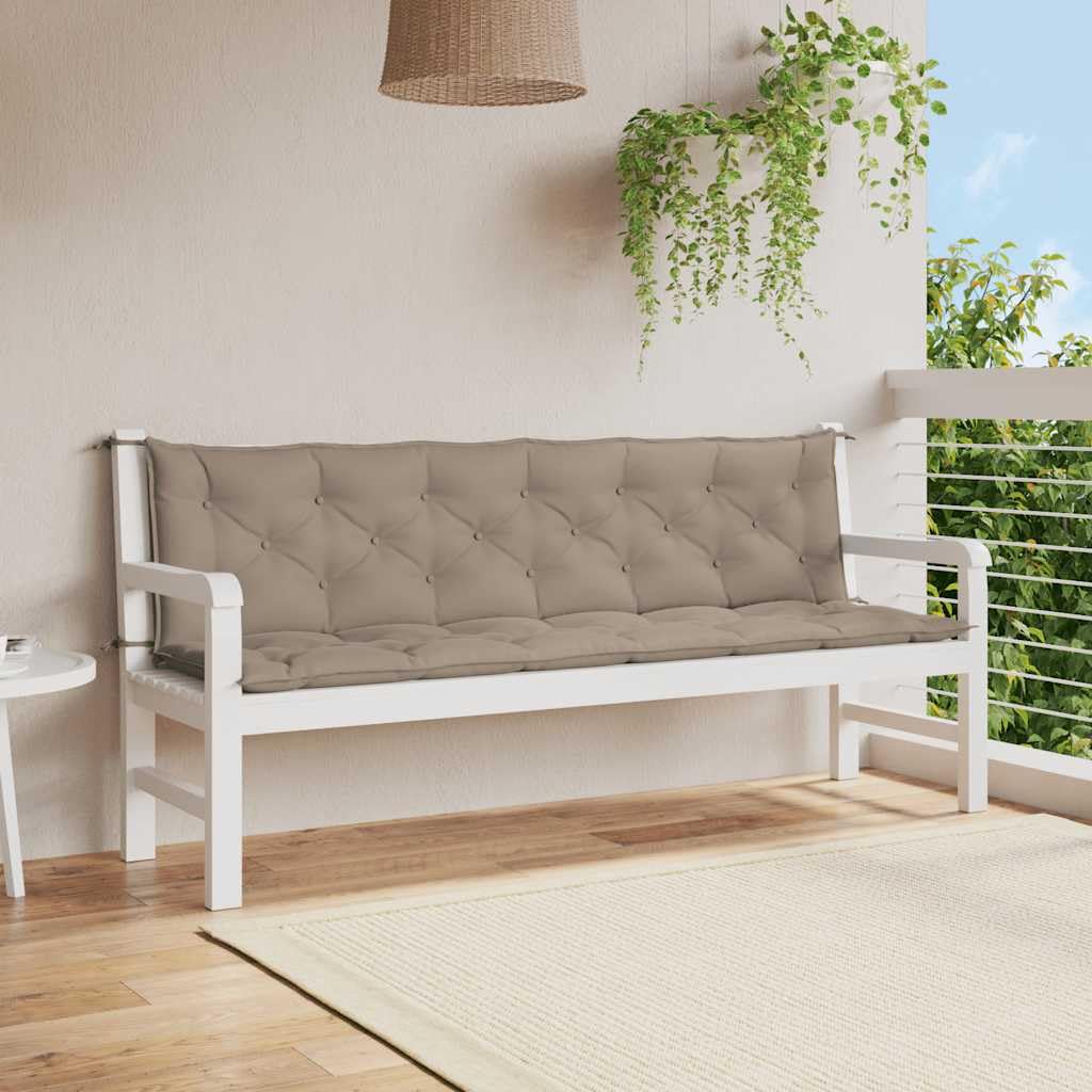 vidaXL 2-Piece Indoor Outdoor Bench Cushions - Non-Slip Water-Resistant Breathable Oxford Fabric Patio Loveseat & Porch Swing Seat Cushions (78.7
