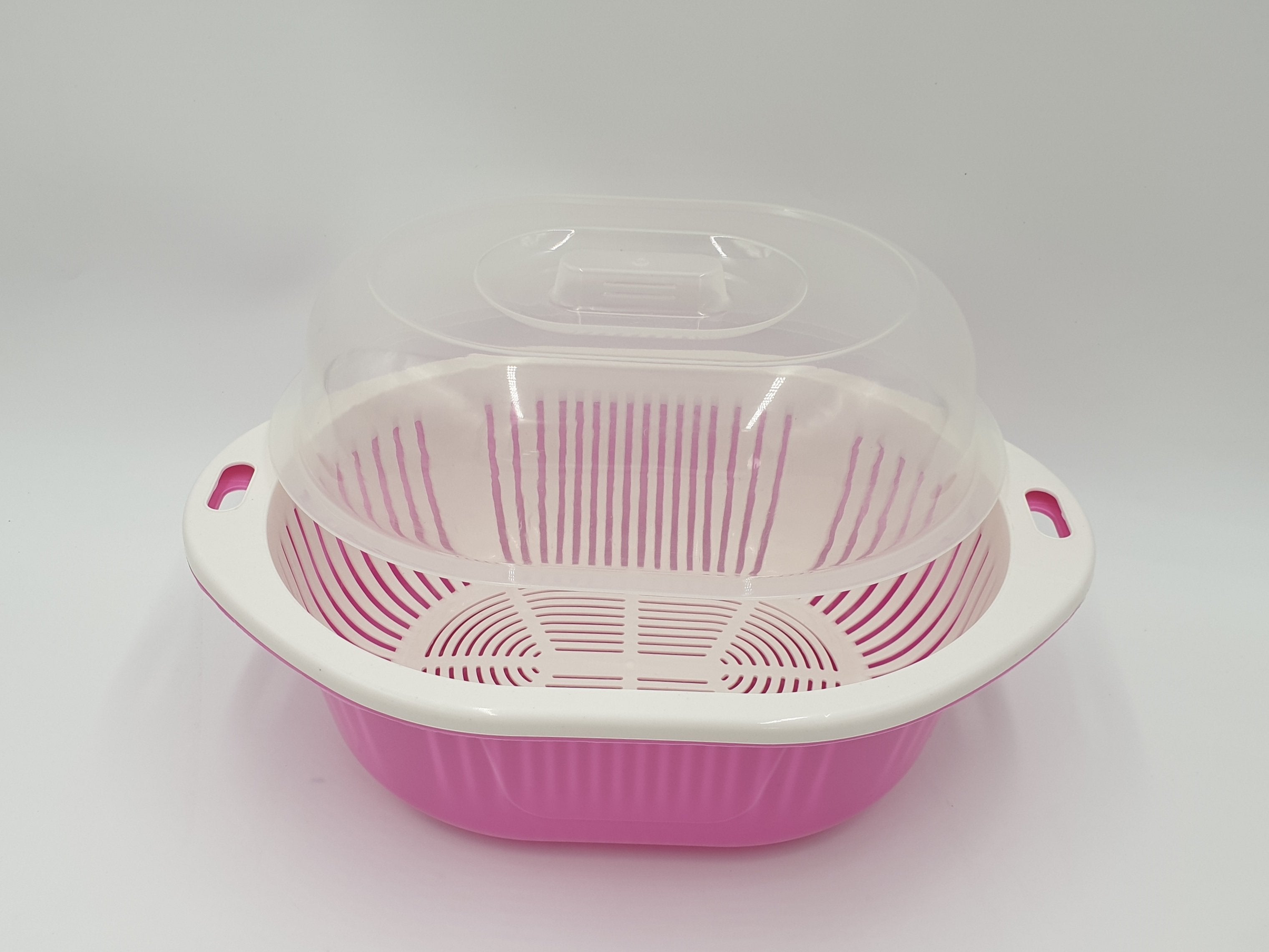 3-Piece Plastic Colander Set - Oval Kitchen Strainer with 12-Inch Size - Perfect for Washing Fruits, Vegetables, and Pasta in Modern Kitchens