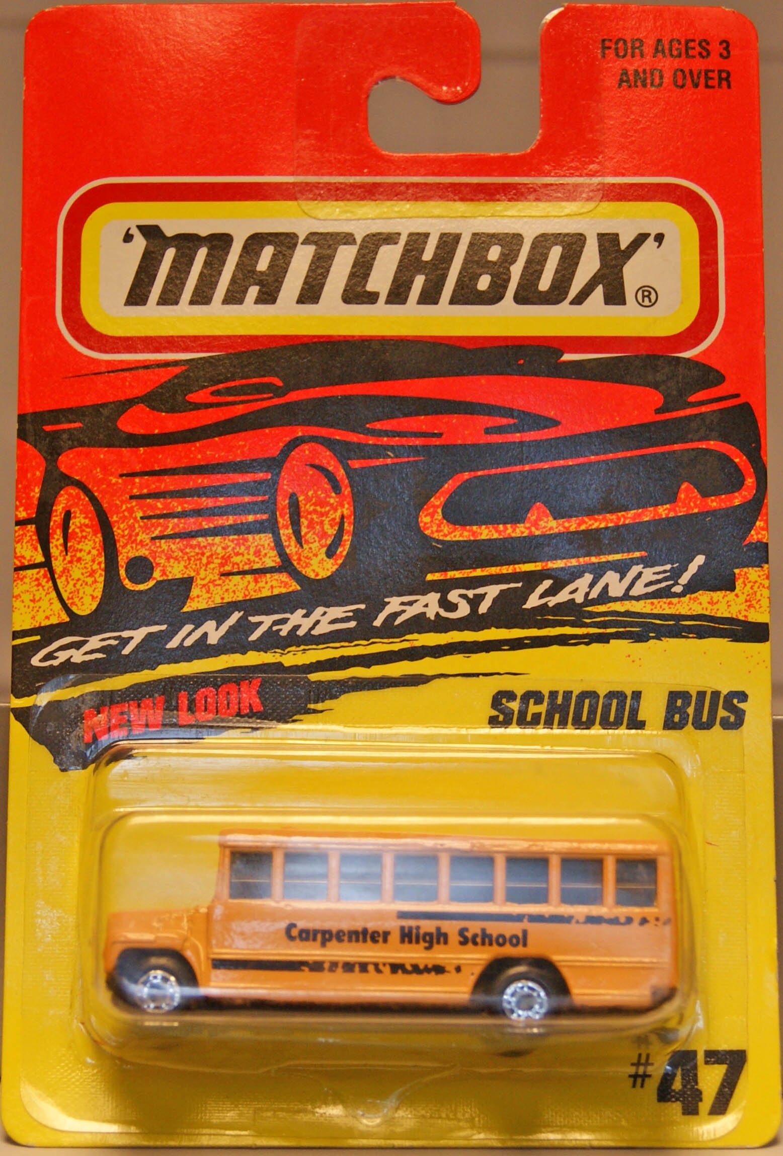 Matchbox 1996 Carpenter High School Die-Cast School Bus Toy #47 - Collectible Miniature Vehicle for Kids & Adults, Perfect for Display, Play & Nostalgic Collections