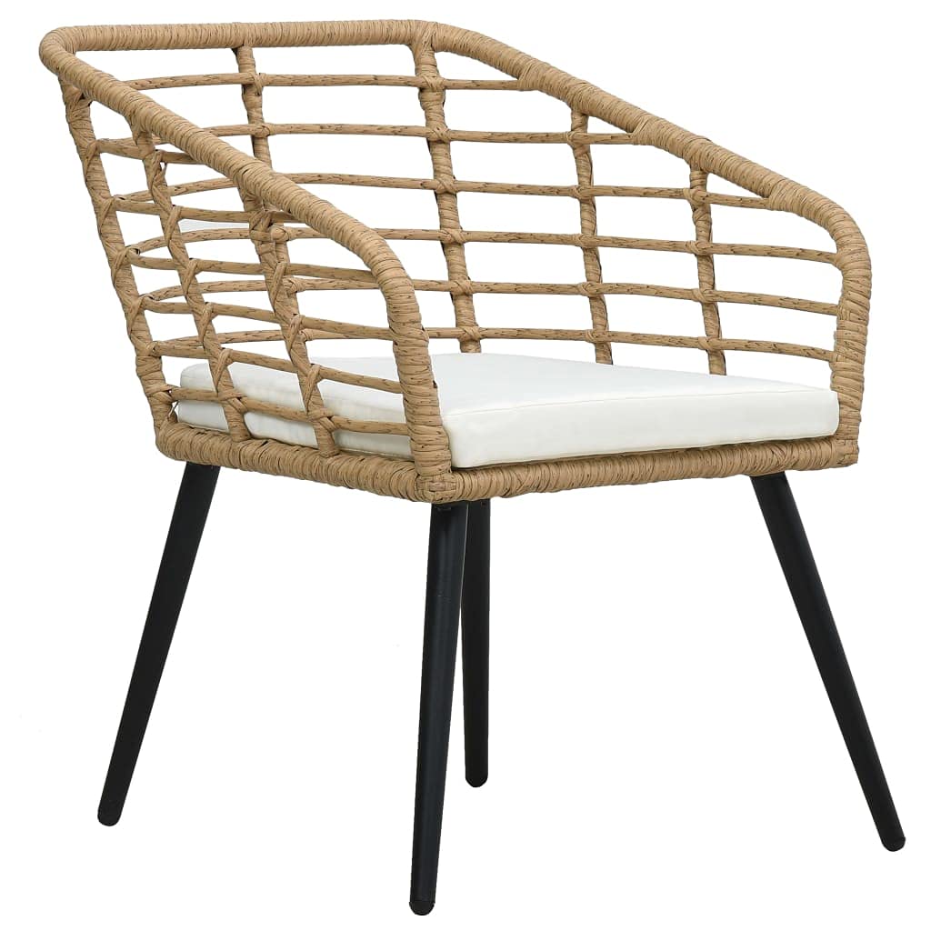 Premium Wicker Outdoor Dining Chairs Set of 2 - Weather-Resistant Poly Rattan Patio Chairs with Cushions for Garden, Deck, Backyard, Terrace, Bistro & Lawn Seating - Oak Finish Comfortable Outdoor Furniture