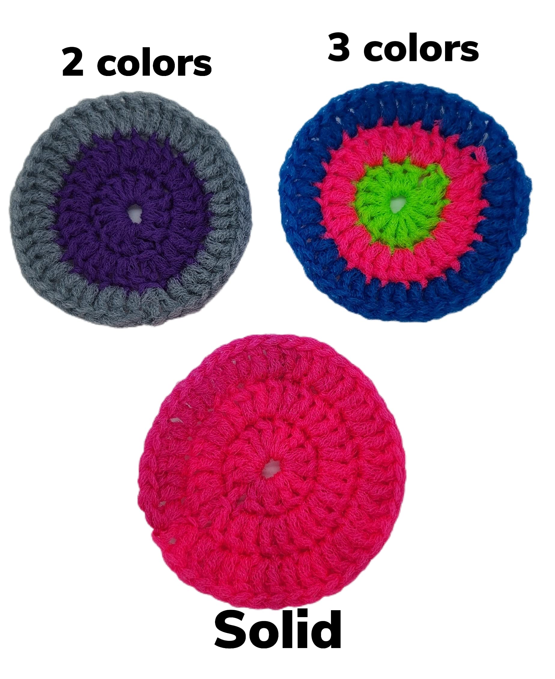 Eco-Friendly Washable Reusable Crochet Nylon Dish Scrubbers - Single Layer (3/5/10 Pack) | Multiple Color Options | Perfect for Kitchen Cleaning, Pots & Pans, Non-Stick Cookware