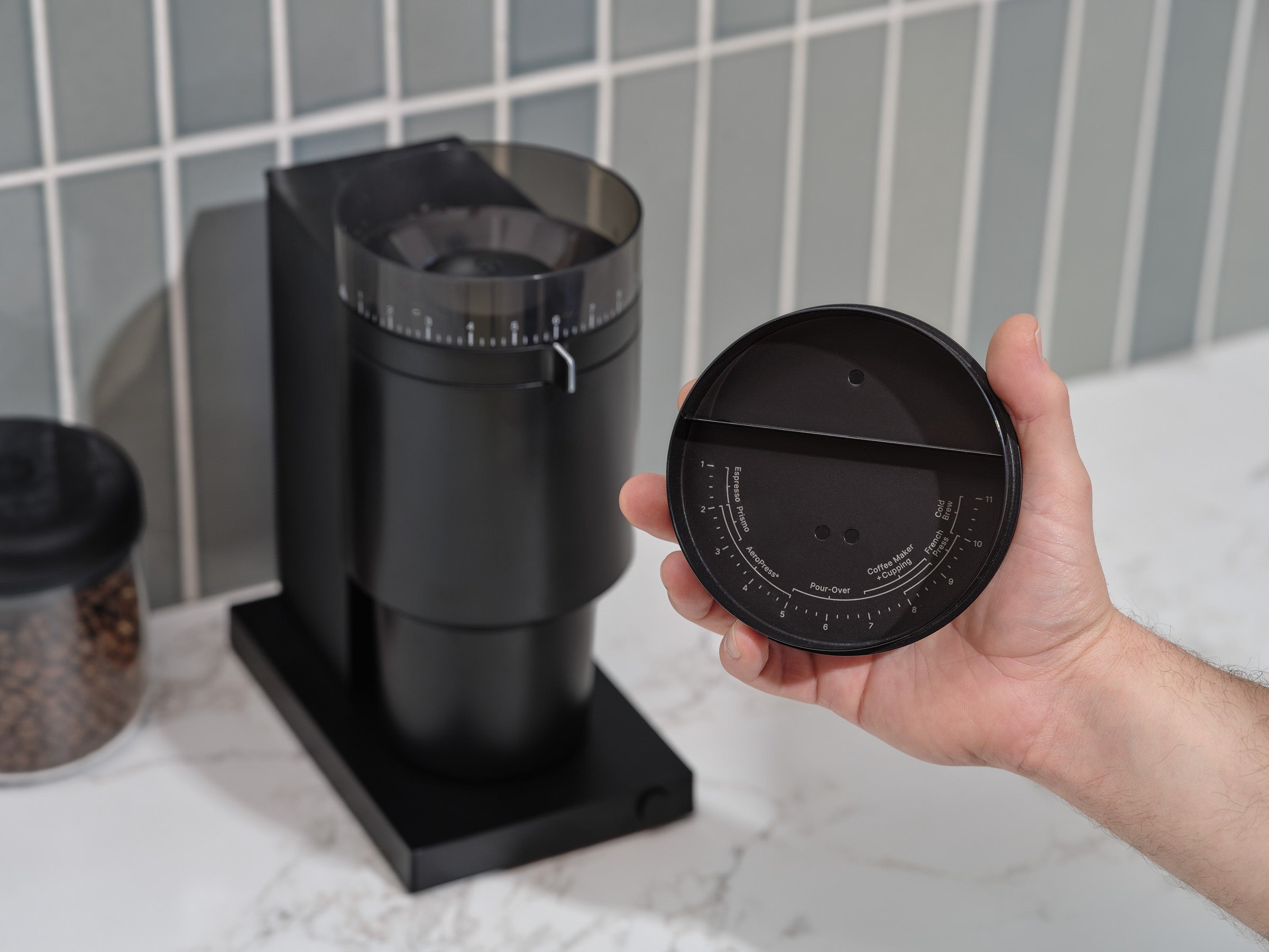 Fellow OPUS Electric Coffee Grinder - Conical Burr Mill for Espresso, French Press & Drip Coffee - Quiet & Precise Grinding for Home & Office Use