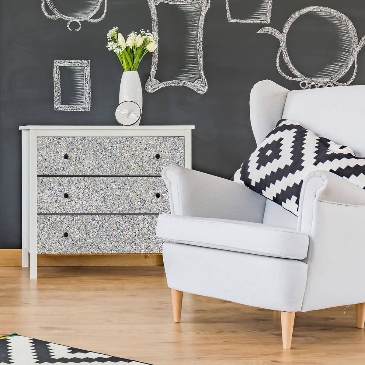 Blue and Yellow Pebbles Peel & Stick Removable Wallpaper - Self-Adhesive Decorative Wall Covering for Bedroom, Living Room, Kitchen, Bathroom