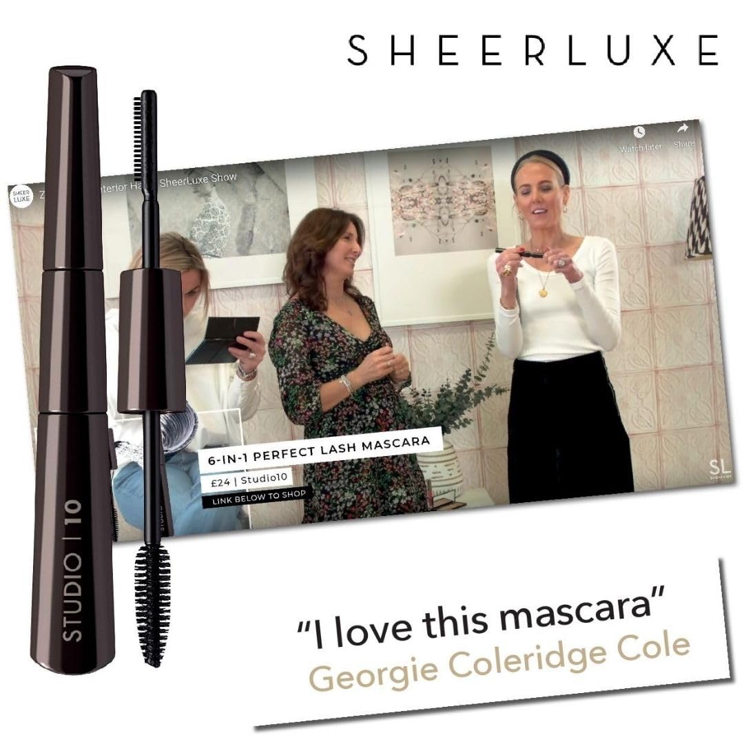 Studio 10 Black Mascara for Mature Women - Lengthening & Volumizing Tubing Mascara with Lash Lift Effect - Waterproof Formula Infused with Hyaluronic Acid (8ml) - Perfect for Everyday Wear, Special Occasions & Sensitive Eyes