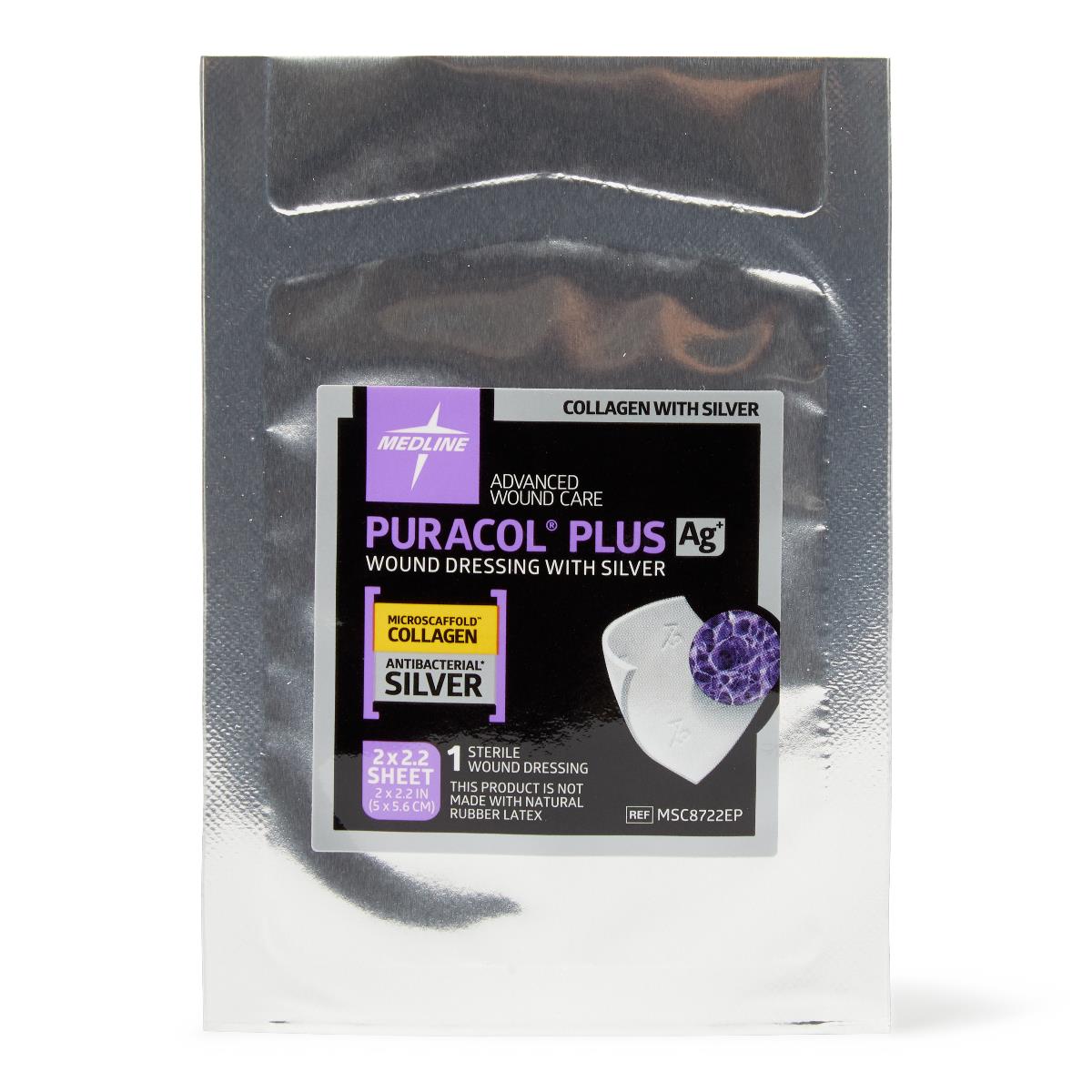 Puracol Plus Collagen Wound Dressings 2x2 Inches (10 Count Box) - Advanced Wound Care for Diabetic Ulcers, Pressure Sores & Surgical Wounds