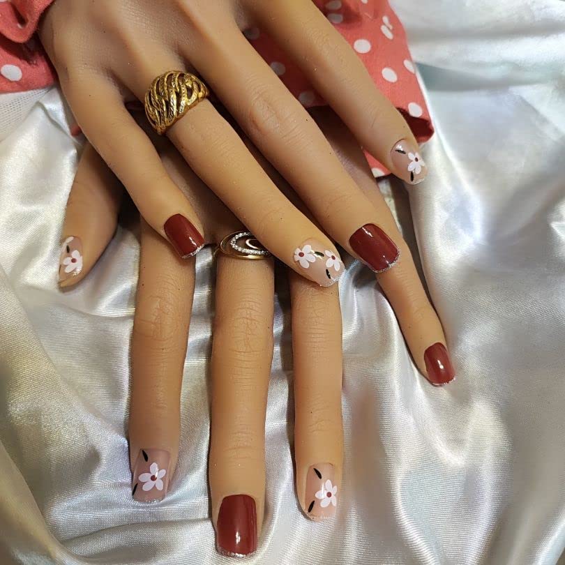 Makemynails Gorgeous French Stick On Nails - Reusable Artificial Fake Nail Set | Lightweight & Long Lasting Press On Nails | Easy to Apply Quick Fix for Festivals, Parties & Special Occasions | Perfect for Weddings, Prom & Date Nights