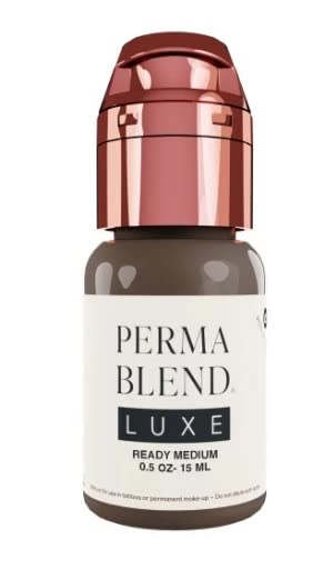 Perma Blend LUXE Professional Lip Pigment for Permanent Makeup - Ready Medium (15ml Bottle) | Long-Lasting Lip Color for Tattoo Artists & Cosmetic Professionals | Perfect for Lip Blushing & Permanent Lip Makeup Enhancement