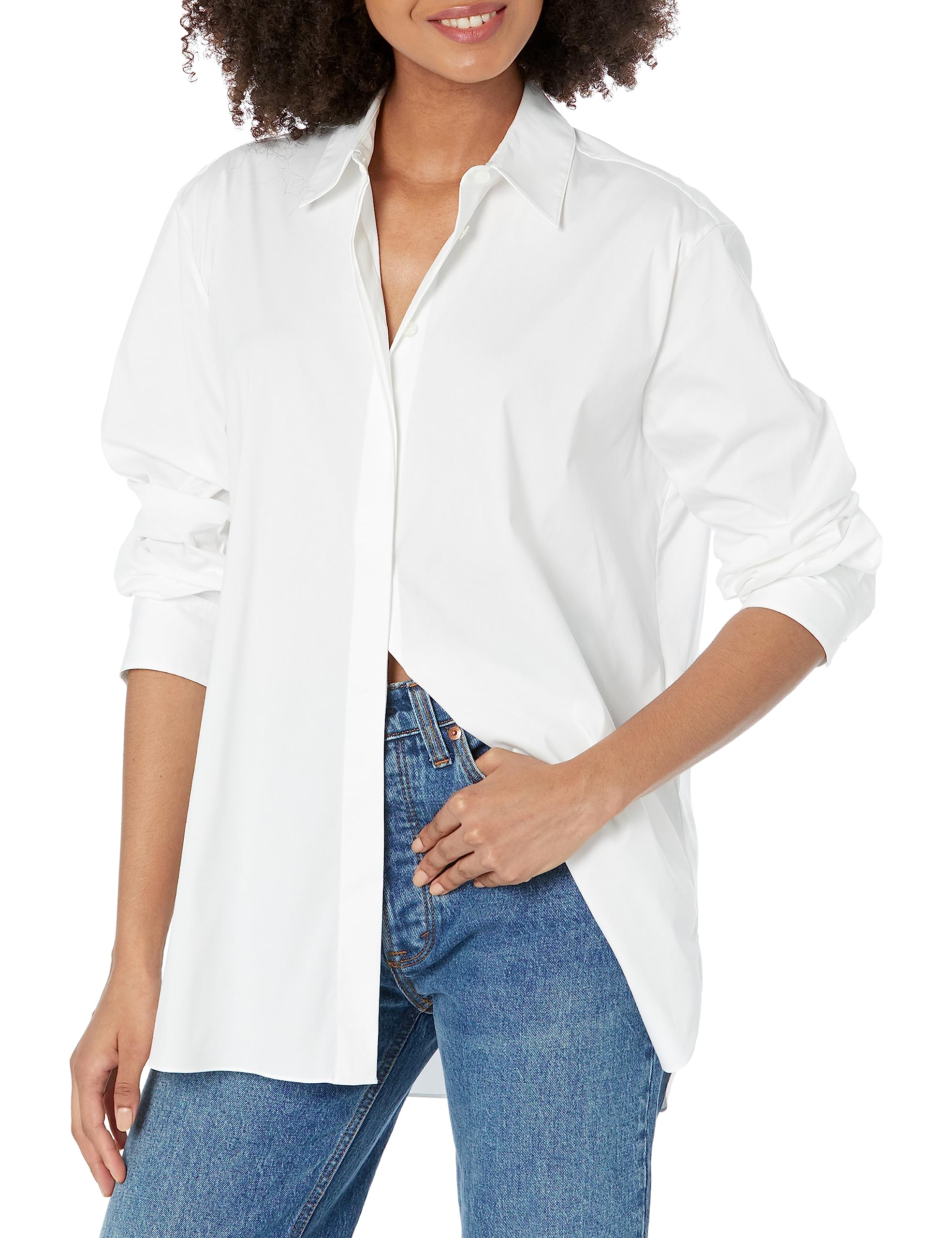 Theory Women's Classic Button-Down Shirt | Tailored Oxford Dress Shirt for Office & Business | Professional Women's Workwear for Business Casual & Formal Occasions