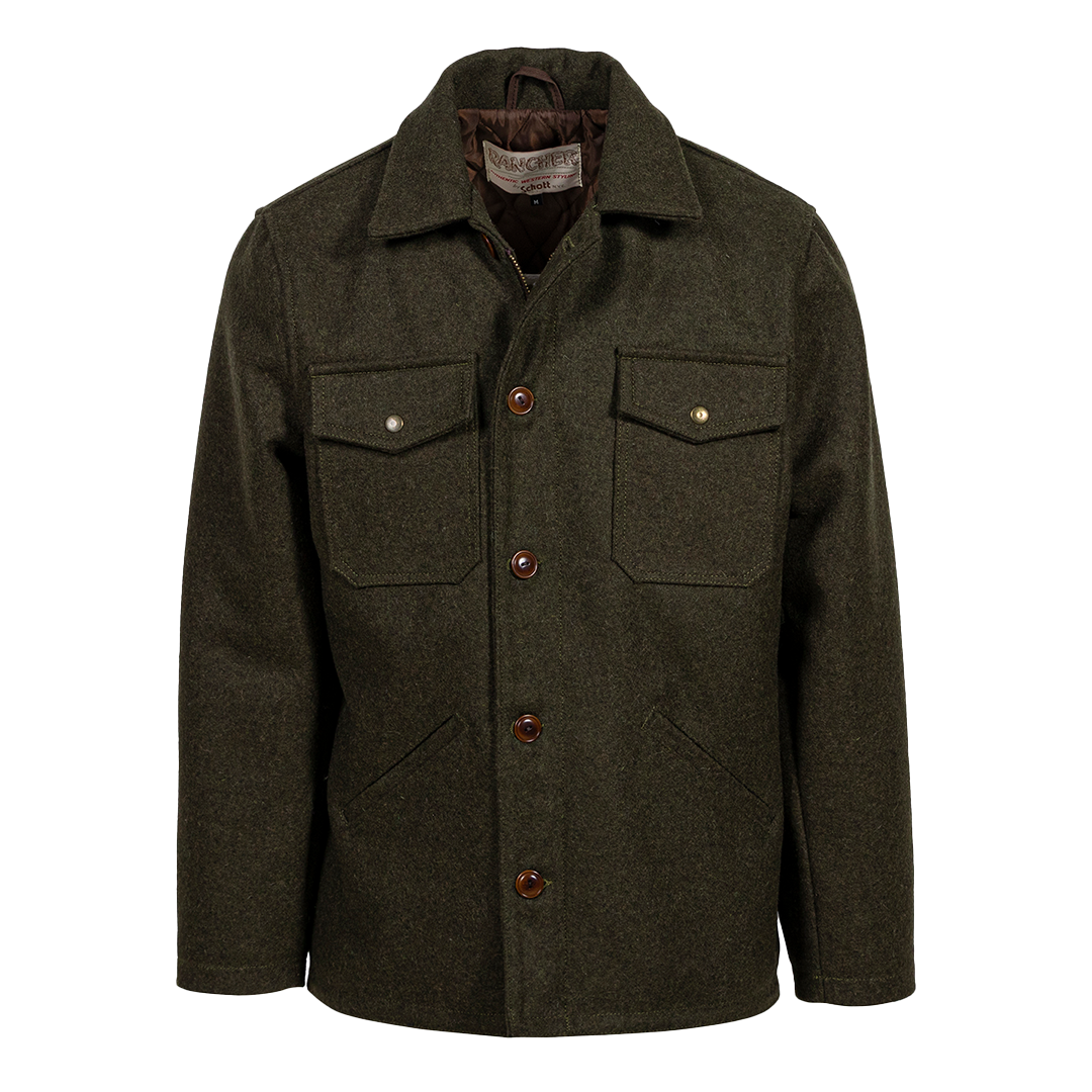 Schott NYC Wool Grandville Jacket - Classic Loden Green Wool Coat for Men | Warm Winter Outerwear for Casual & Formal Occasions