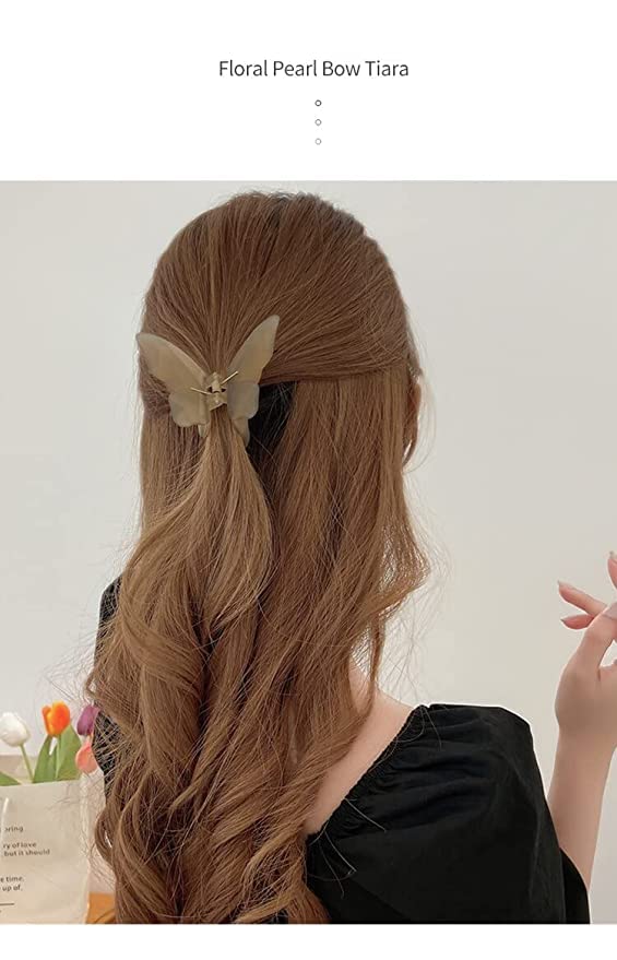 5-Piece Mini Butterfly Hair Clips - 2.63 Inch Cute Hair Claws & Barrettes for Women & Girls - Sweet Simple Hair Accessories for School, Parties & Everyday Styling