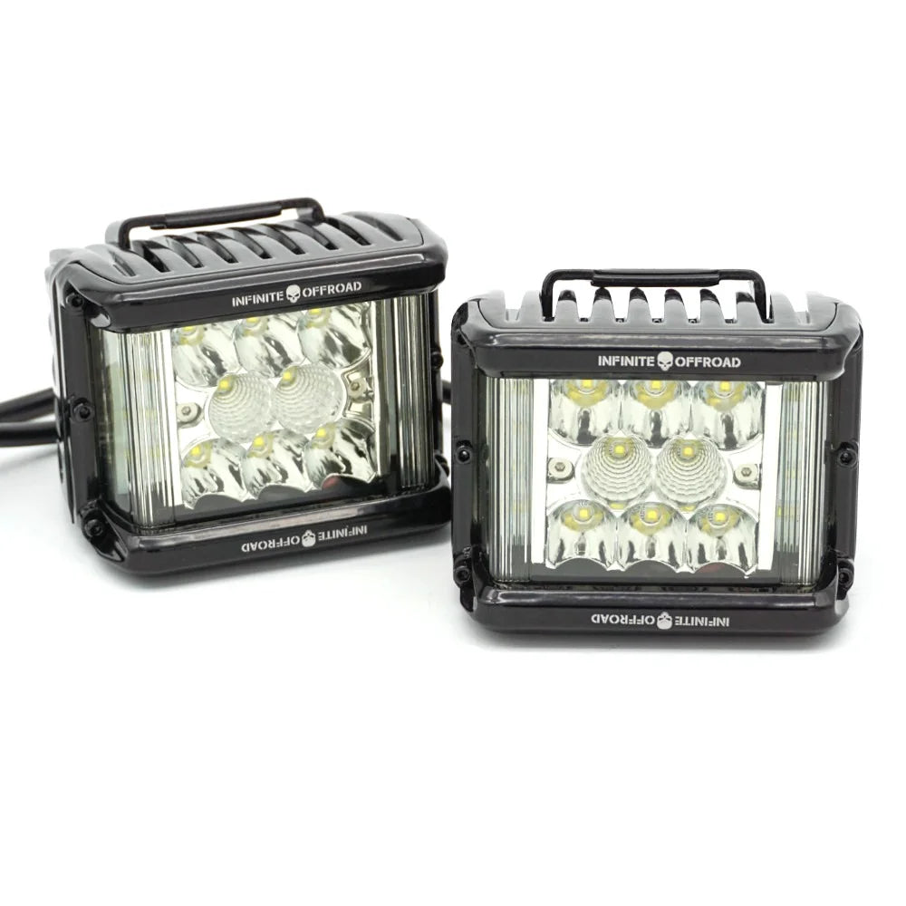 Infinite Offroad 80W Side Shooter LED Pod Lights (Pair) - High Performance Off-Road Lighting for Trucks, Jeeps & ATVs - Perfect for Night Driving, Trail Adventures & Off-Roading