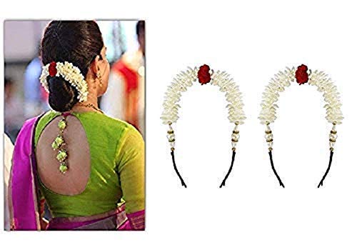 DEXO White Plastic Hair Bun Clips for Women - Set of 2 | Hair Accessories for Bun, Updo & Ponytail | Perfect for Weddings, Parties & Daily Styling