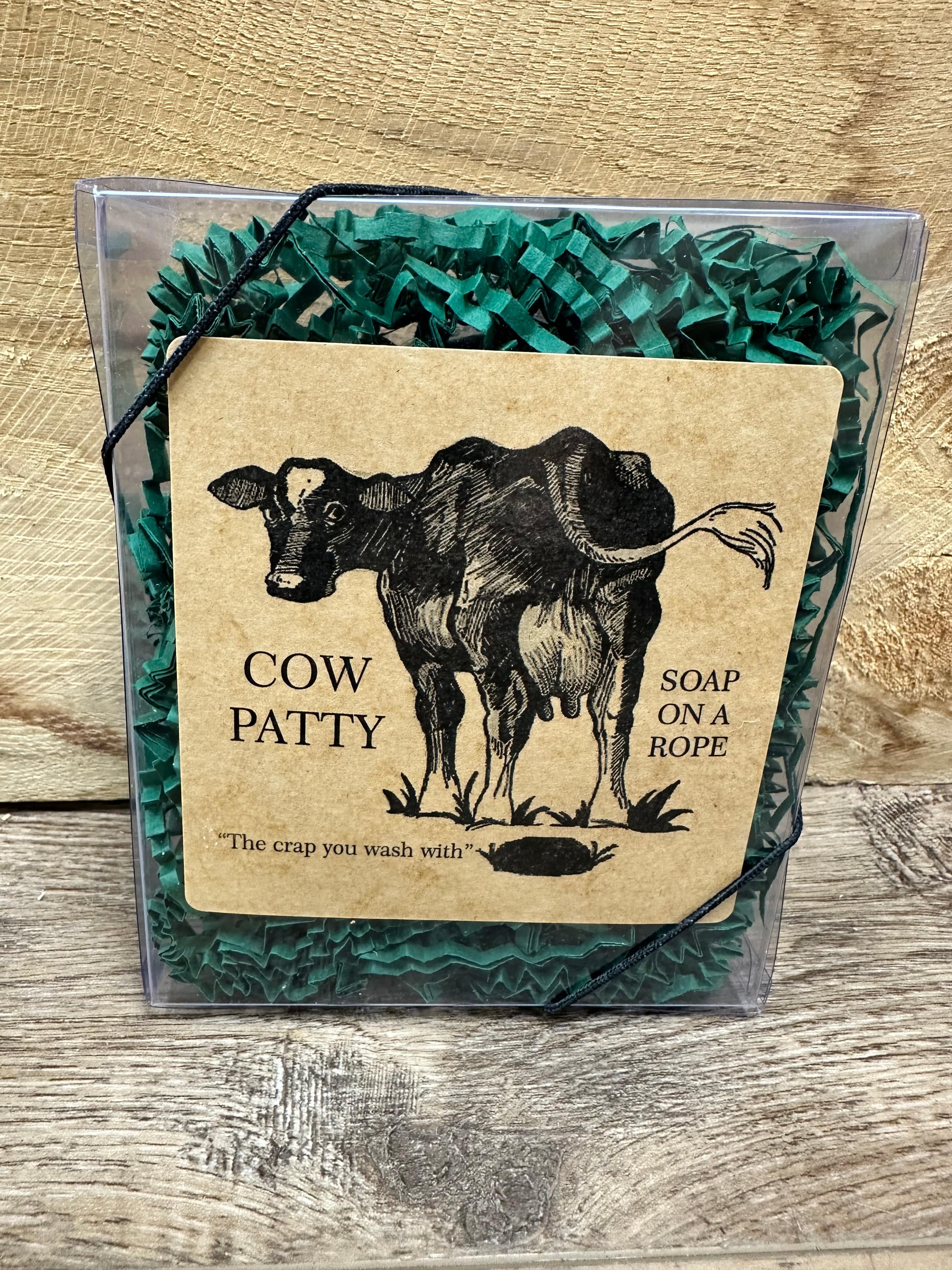 Natural Cow Patty Soap on a Rope - Handmade Organic Soap with Rope for Bath & Shower - Perfect for Farmhouse Decor, Rustic Gifts & Country Living