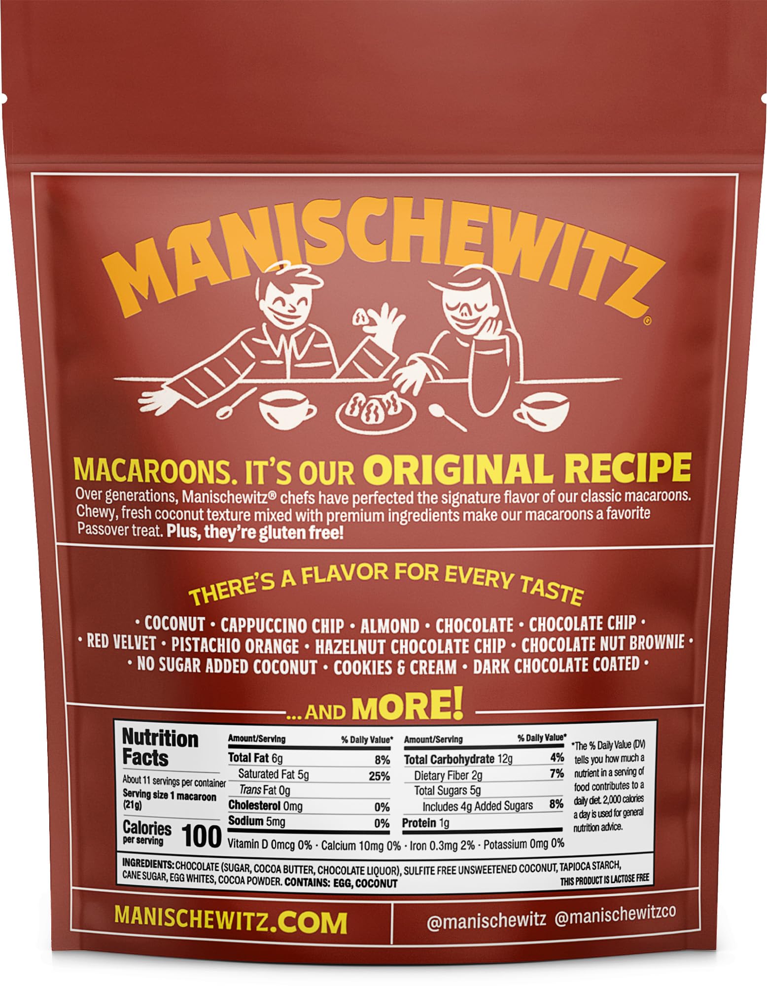 Double Chocolate Coated Coconut Macaroons 8oz (2 Pack) - Dairy Free, Gluten Free, Kosher Passover Cookies - Perfect for Snacking, Gifts & Holiday Desserts