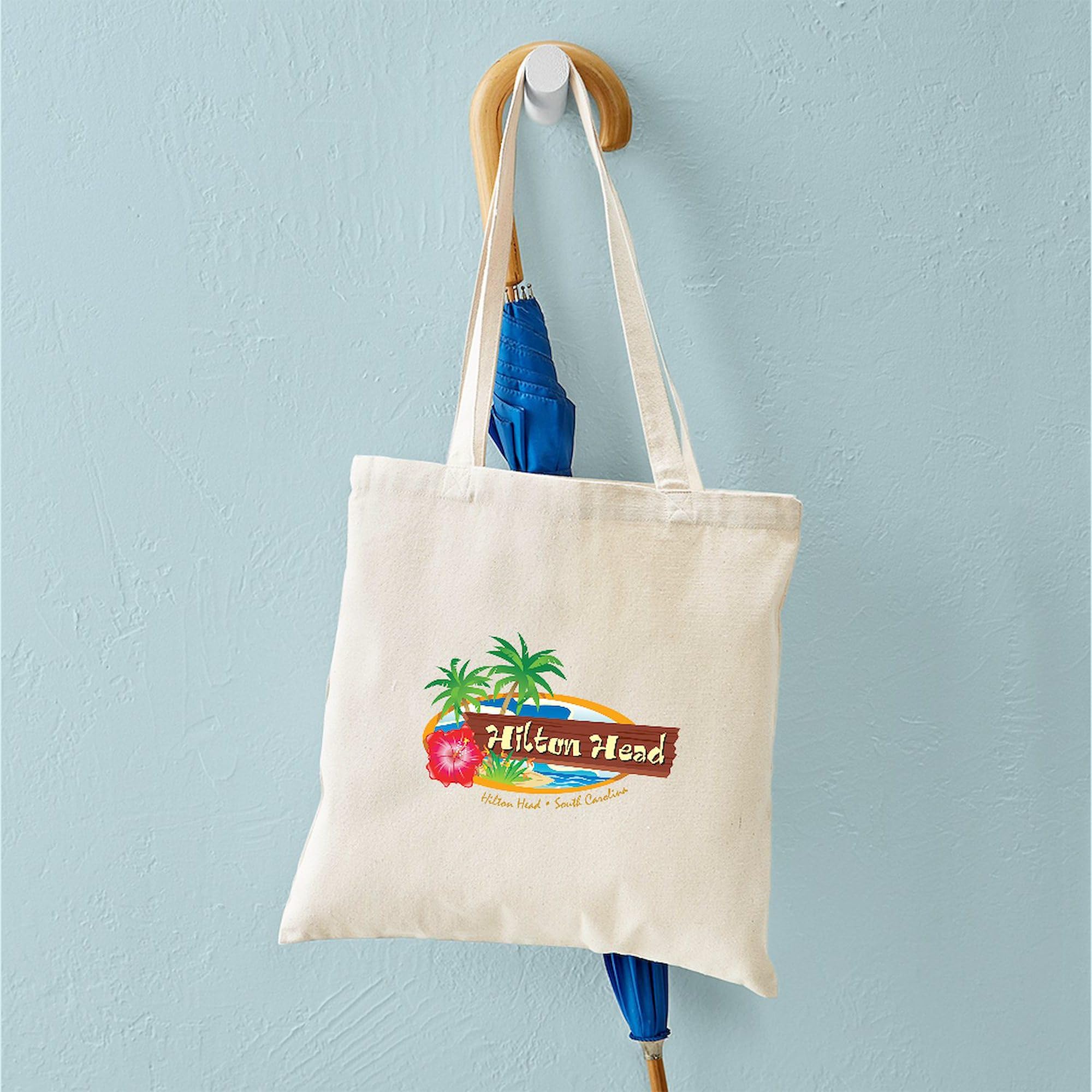 Hilton Head Classic Natural Canvas Tote Bag - Reusable Beach & Shopping Bag for Women, Eco-Friendly Grocery Tote - Perfect for Beach Trips, Grocery Shopping & Daily Errands