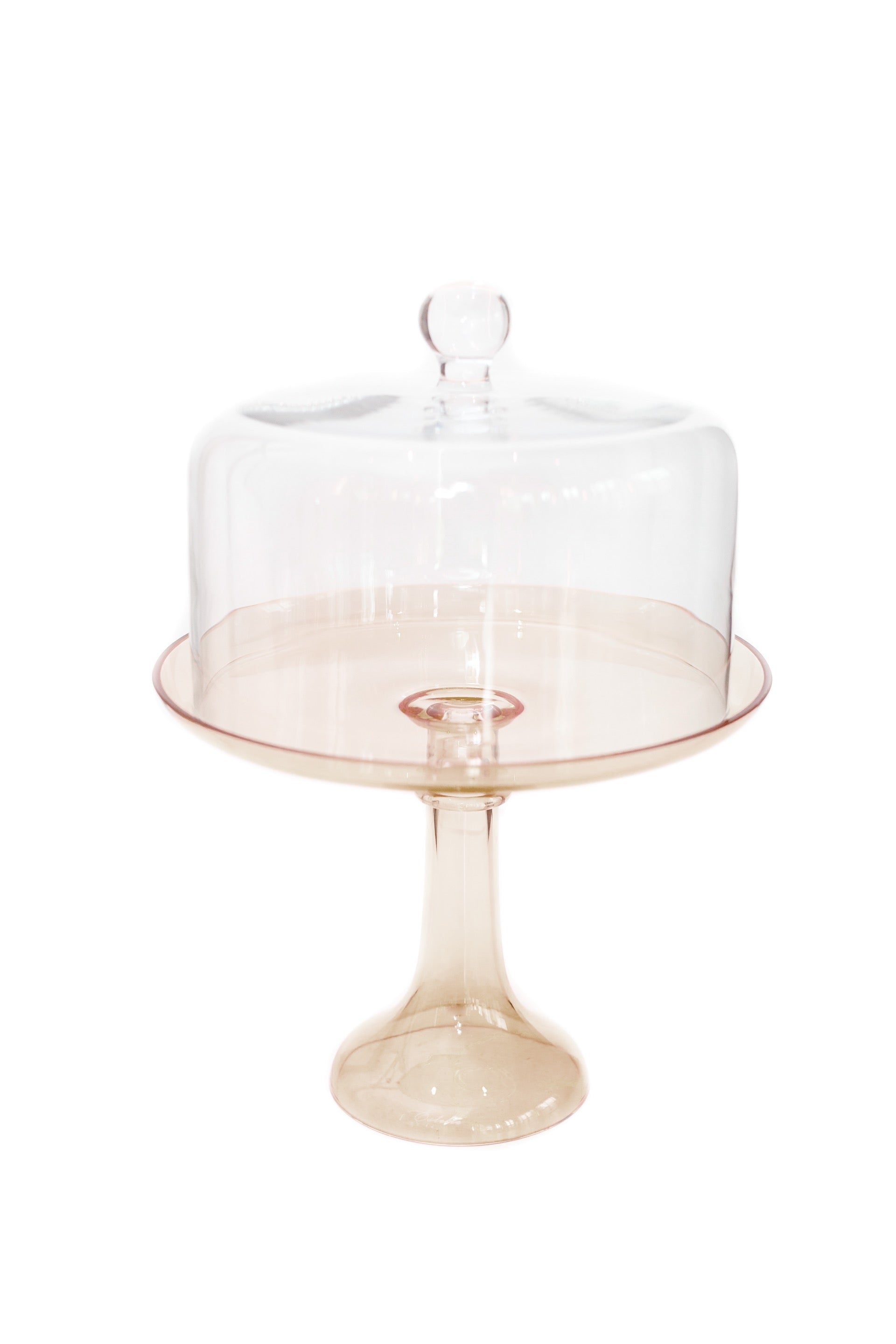 Estelle Elegant Mocha Mousse Cake Stand - Amber Smoke Glass Dessert Display for Weddings, Parties & Home Decor