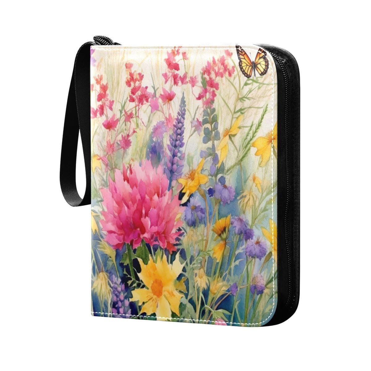 Premium Nander Wildflowers & Butterflies Trading Card Binder - 400 Pocket Capacity with Protective Sleeves | Baseball, Football & Sports Card Organizer | Perfect for Collectors, Game Cards & Trading Card Storage | Ideal for Home Display, Card Shows & Collection Organization