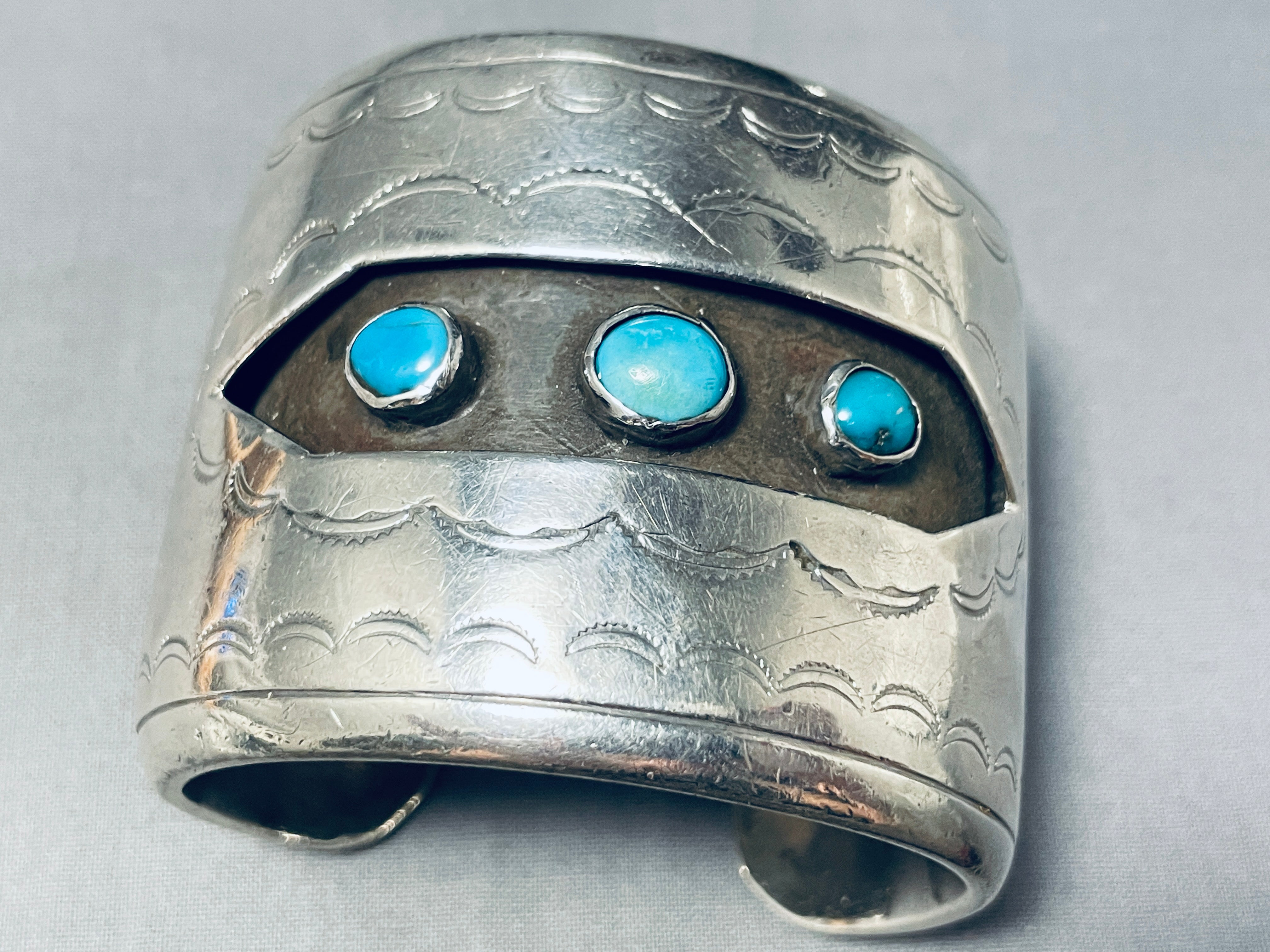 Vintage Navajo Turquoise Sterling Silver Shadow Bracelet - 153g Handmade Native American Jewelry for Women - Perfect for Boho Fashion, Gift Giving & Special Occasions