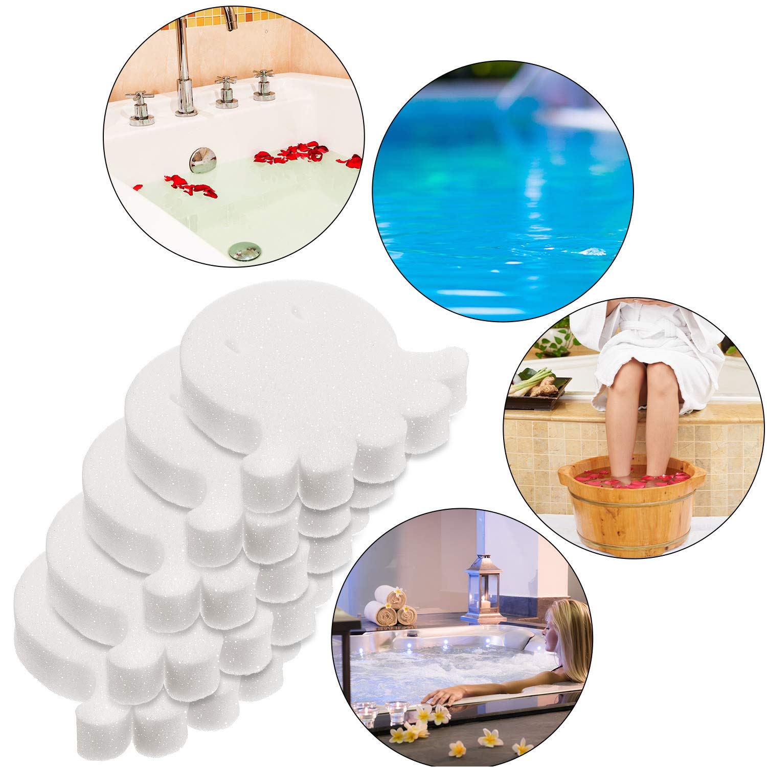 16-Piece Octopus-Shaped Hot Tub Sponges - Oil & Scum Absorber for Pool & Spa Cleaning Accessories - Perfect for Hot Tubs, Jacuzzis & Swimming Pools
